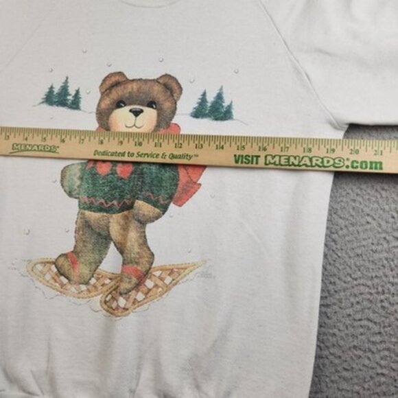 Vintage Jerzees Sweater Womens Large Bear Christmas Winter Pullover Cute 90s - Picture 6 of 11